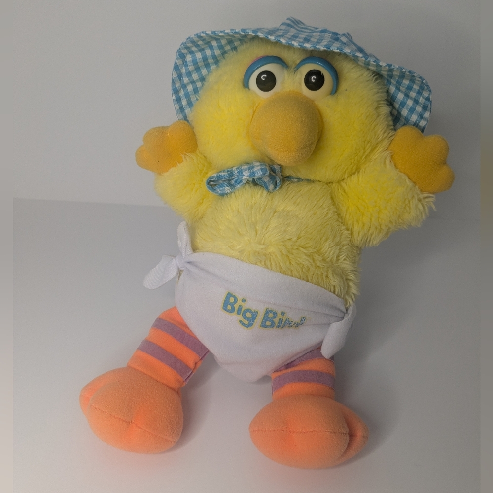 Vintage Baby Big Bird Sesame Street Softies 11 inch tall plush toy yellow